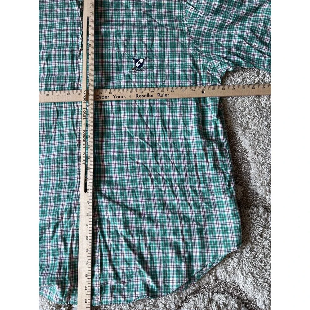 VTG Polo Ralph Lauren Shirt Mens XXL Green Plaid Tilden Golf Crest Short Sleeve - Picture 7 of 7